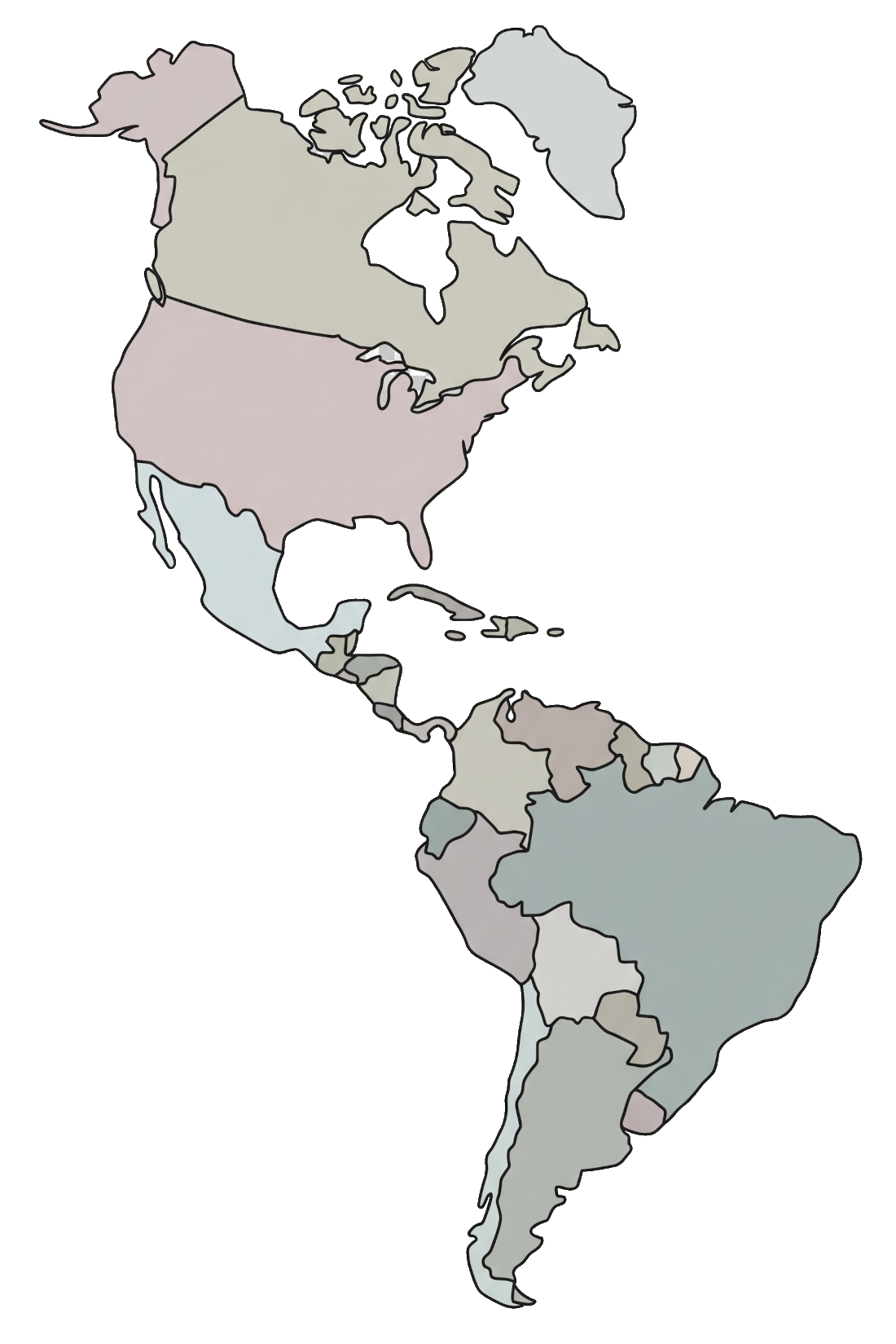 Map of the Americas